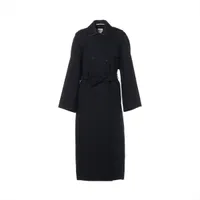 エルメス レザー×コットン×キュプラ トレンチコート 52 メンズ カーキ