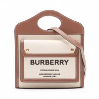 バーバリー ミニツートン ベージュxブラウン 2WAYショルダーバッグ