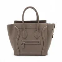 セリーヌ　ラゲージ　マイクロ　メタリックシルバー　ハンドバッグ　美品☆ セリーヌ ラゲージ マイクロ メタリックシルバー ハンドバッグ 美品