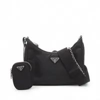 プラダ テスート ナイロンxレザー 2WAYショルダーバッグ ブラック