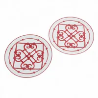 エルメス ラリー24 小皿 陶器 グレー 2枚セット 底印クラウン バッグ