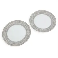 4枚セット 新品未使用 エルメス モザイク 24 ディナープレート エルメス モザイク24 プラチナ ディナープレート 陶器 シルバー 2枚