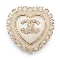 シャネル ココマーク C24A ブローチ GP×ラインストーン ゴールド