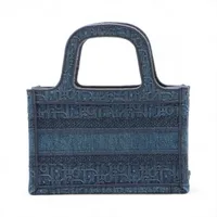 クリスチャンディオール サドルバッグ デニム×刺繍 ハンドバッグ