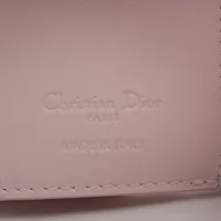 Dior Lady Dior Lotus Wallet Lambskin Compact Wallet Pink Heart