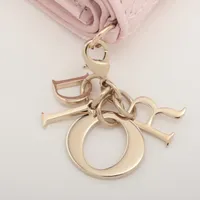 Dior Lady Dior Lotus Wallet Lambskin Compact Wallet Pink Heart