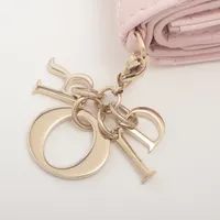 Dior Lady Dior Lotus Wallet Lambskin Compact Wallet Pink Heart