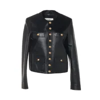 セリーヌ 19AW ラムスキン レザージャケット 36 レディース ブラック