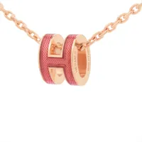 エルメス ミニポップH ネックレス GP レッド×ローズゴールド A4130546