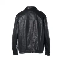 PRADA ナッパ レザージャケット シャツ ブラック サイズ50 美品 プラダ トライアングルロゴ 25年 ラム レザージャケット 50 メンズ