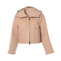 FENDI ムートンジャケット ホワイト 羊革 38 FENDI】フェンディ『ムートン レザージャケット size34』FM5290 AHBD