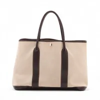 エルメス ガーデンパーティ36 PM ブッフルxトワルアッシュ ブラウン シルバー金具 □N:2010年