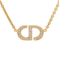 ディオール Petit CD プチCD ブローチ GP×ラインストーン×フェイク