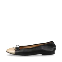 シャネル ココマーク 24C レザー×ファブリック バレエシューズ 34C