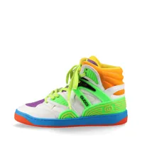 グッチ エース レザー×ファブリック スニーカー 34 レディース マルチ