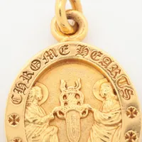 クロムハーツ オーバルエンジェルメダル ペンダントトップ 22k 10.2g