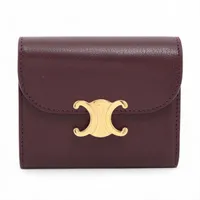 セリーヌ トリオンフ レザー カードケース イエロー A2158627｜中古