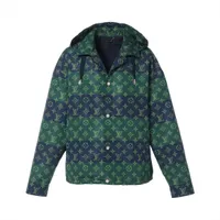 Louis Vuitton 26SS Polyester Coach jacket 54 Men's Green x navy