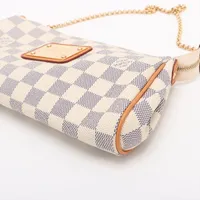 ヴィトン ダミエ アズール エヴァ N55214 ホワイト A4135341｜中古