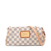 ヴィトン ダミエ アズール エヴァ N55214 ホワイト A4135341｜中古