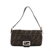 フェンディ ミア ズッカ キャンバスxレザー チェーンショルダーバッグ
