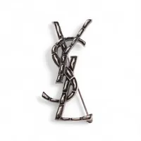 サンローランパリ YSLロゴ ブローチ メタル シルバー A4136084｜中古