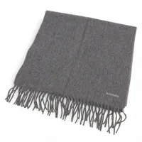 エルメス ロゴ マフラー カシミヤ グレー 393622T-92 A4136113｜中古