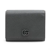 グッチ GGマーモント 735842 レザー 二つ折り財布 ブラック A3244828