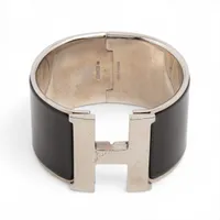 エルメス クリッククラックTGM バングル GP ブラック×シルバー