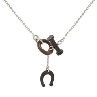 エルメス イスム ペンダント バッファローホーン カーキ×グリーン