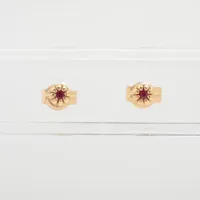 4℃ アクアマリン キュービックジルコニア ピアス K10(WG) 0.6g