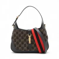 グッチ ジャッキー1961 レザー ショルダーバッグ ブラック 636709