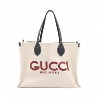 グッチ GGキャンバス 100周年記念モデル キャンバス×レザー トート