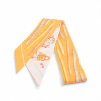 エルメス ツイリー GRAND MANEGE 大調教術 スカーフ シルク オレンジ