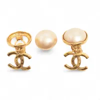 クリスチャンディオール イヤリング(両耳用) GP×ラインストーン