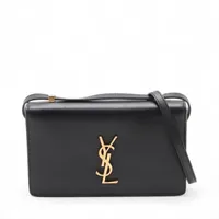 サンローランパリ ル サンカセット レザー ショルダーバッグ ブラック