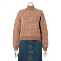 フェンディ ズッカ 23年 カシミヤ×ポリウレタン ニット 36 レディース
