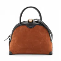 フェラガモ ガンチーニ ラタン カゴバッグ ブラック 正面金具緩みあり