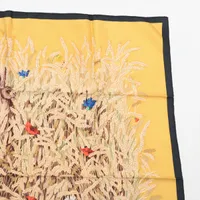 エルメス カレ90 Lapins Dans un Champ de 麦畑とウサギ スカーフ