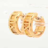 ティファニー ゲート フープピアス 925×750 12.3g ゴールド×シルバー