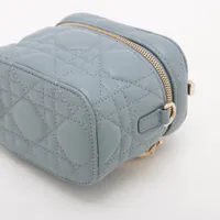 クリスチャンディオール カナージュ レザー 2WAYバニティバッグ ブルー