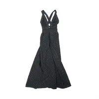 シャネル P78 シルク×ポリエステル オールインワン 38 レディース ブラック  P78259V69911 ライオンボタン ラメ