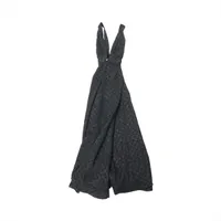 シャネル P78 シルク×ポリエステル オールインワン 38 レディース ブラック  P78259V69911 ライオンボタン ラメ