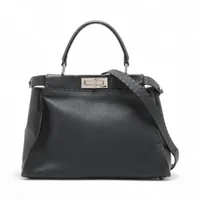 フェンディ セレリア カルラ レザー トートバッグ ピンク×グレー