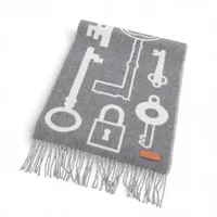 【未開封新品】HERMES カシミヤマフラー カザック・キーコレクション グレー エルメス カザック キー コレクション マフラー カシミヤ グレー