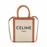 セリーヌ ミニバーティカルカバ キャンバスxレザー 2WAYハンドバッグ