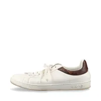 ルイヴィトン スニーカー ルクセンブルグ・ライン モノグラム 白×茶27.5cm ヴィトン ルクセンブルグライン 18年 レザー スニーカー 7 メンズ