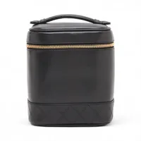 シャネル ビコローレ ラムスキン バニティバッグ ブラック ゴールド