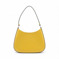 プラダ クレオ ブラッシュドレザー ショルダーバッグ イエロー 1BC499