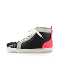 クリスチャンルブタン スパイクスタッズ レザー×スエード ハイカット